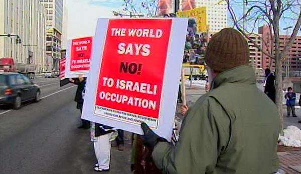 People gather in downtown Salt Lake to protest attacks in Gaza