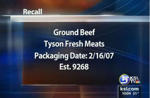 Tyson Ground Beef Recalled