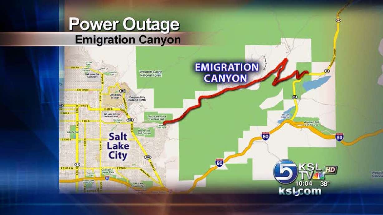Residents in Emigration Canyon without power tonight