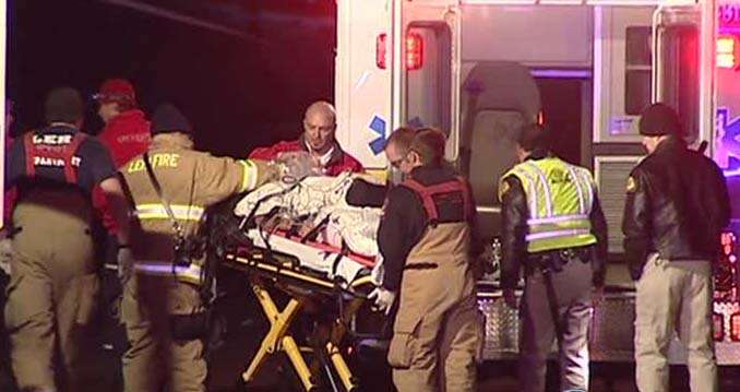 Crash sends car down embankment, closes I-15