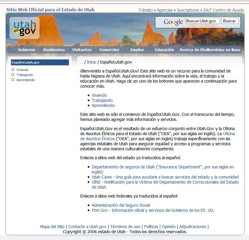 New-Look State Website Draws Complaints over Spanish Language Pages