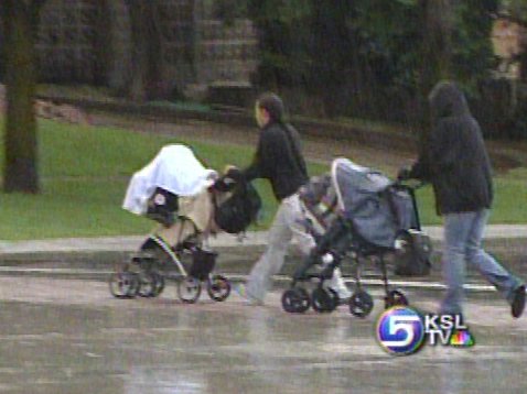 Utahns Go On About Business Despite Rain