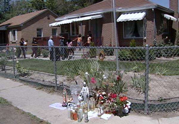 Memorial outside Maria Menchaca's home