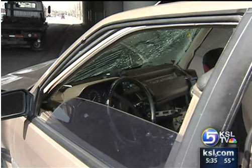 White Pickup Truck Clips Car Causing Accident, Flees Scene