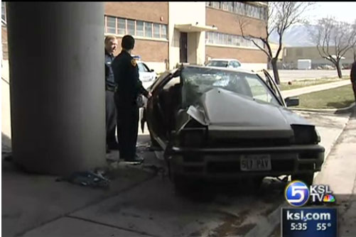 White Pickup Truck Clips Car Causing Accident, Flees Scene