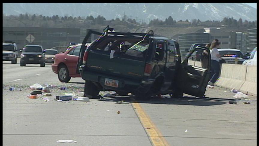 Rubbernecker of Rollover Accident RearEnds Another Car