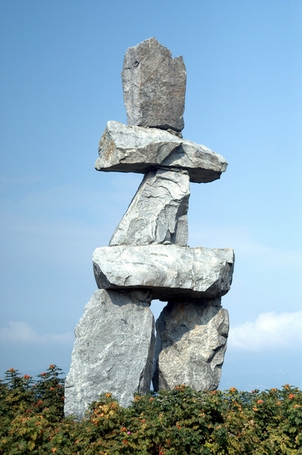 An inukshuk in Canada.
