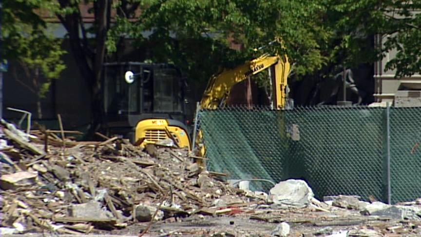 Crews nearly fill gaping Sugar House crater