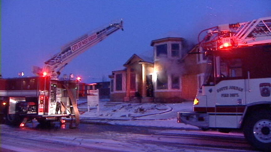 Firefighters put out two house fires in the 9100 South block of Hidden Peak Dr. (1035 West) on Feb. 12.